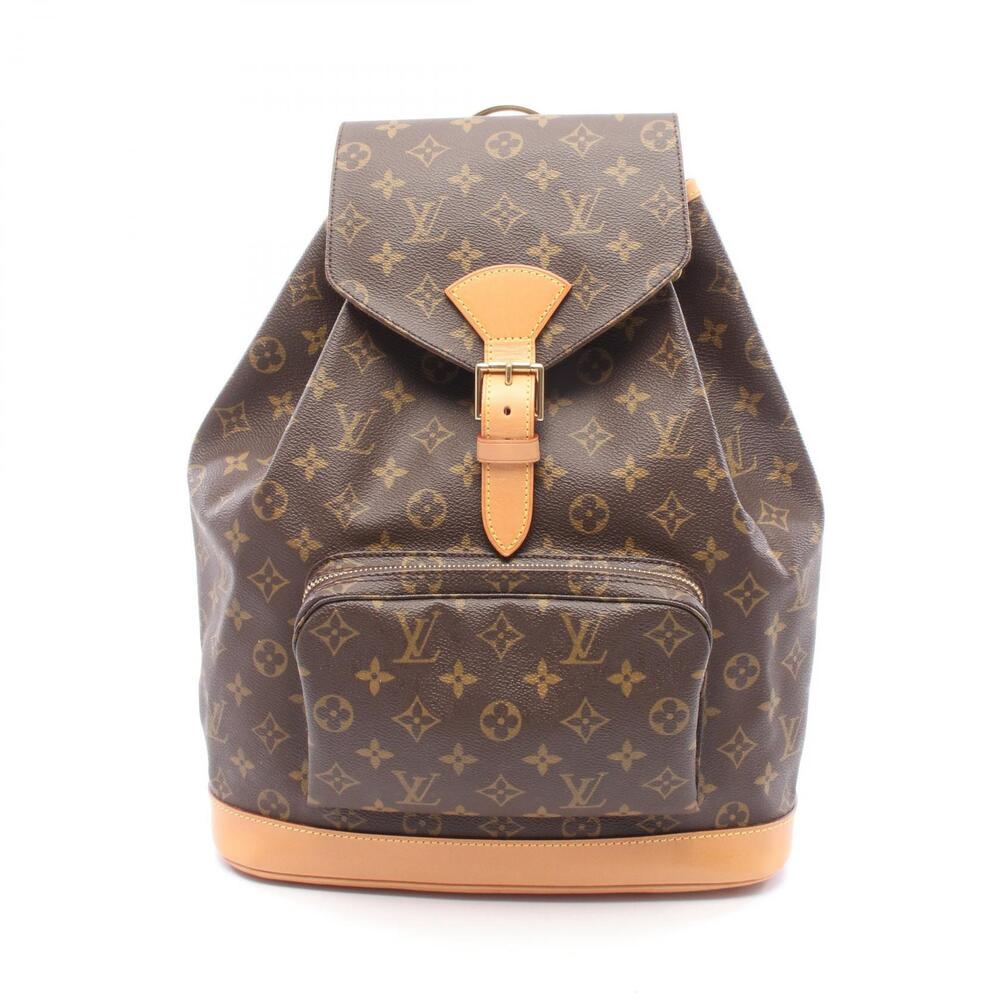 Louis Vuitton Montsouris Backpack Rucksack Canvas Leather Monogram Brown